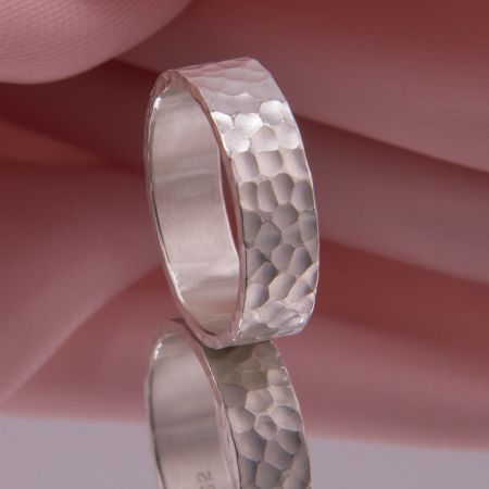 Ring Hammerschlag Silber